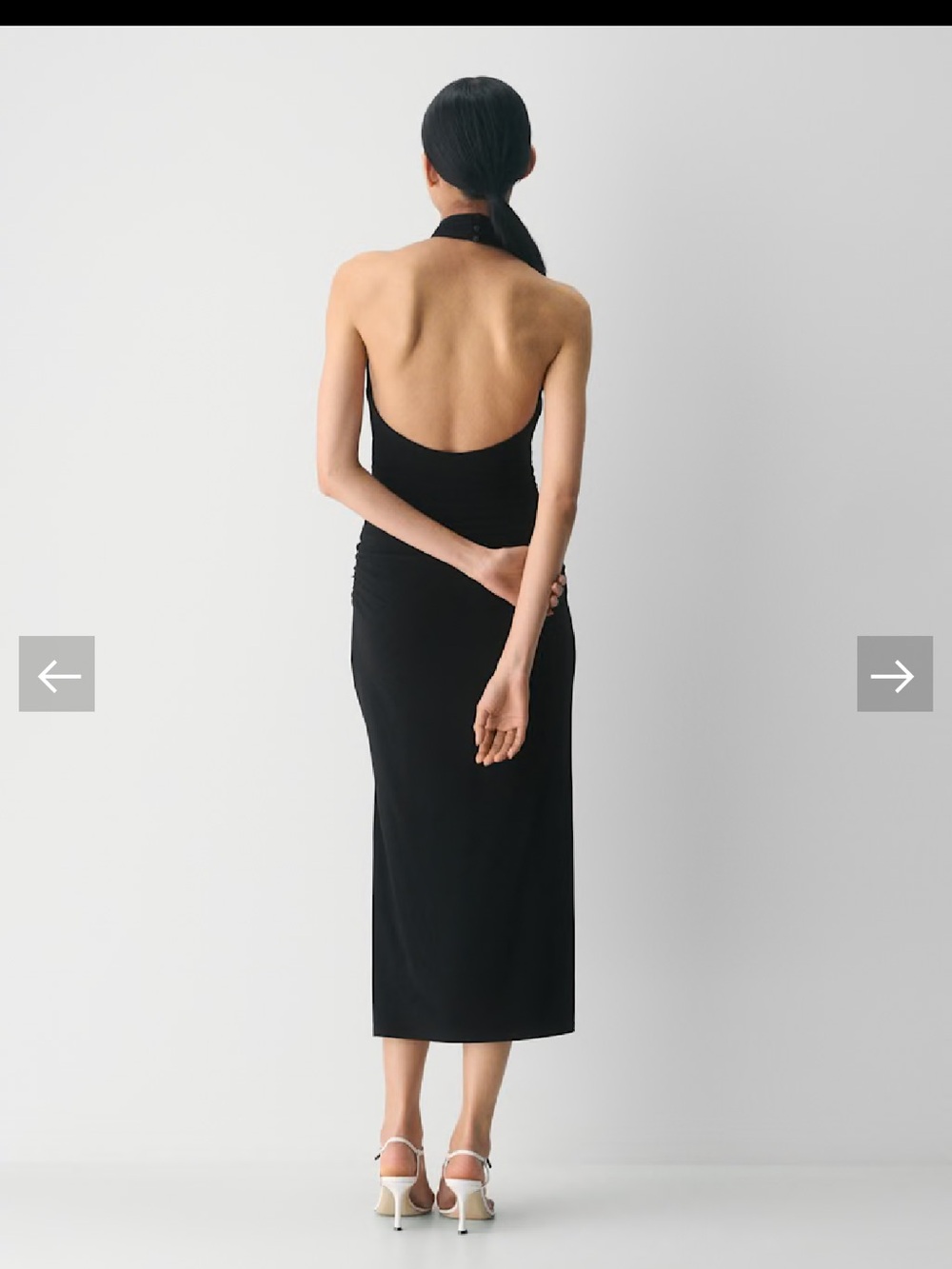WILFRED Black Halter Midi Dress - Picture 4 of 8